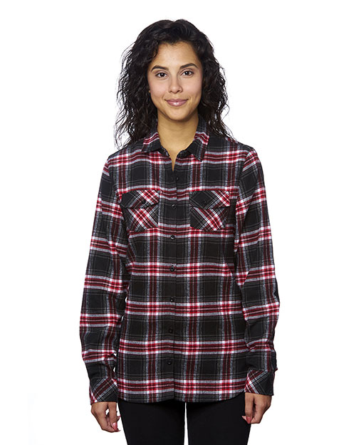 BU LAD WOV PLAID FLANNEL SHIRT