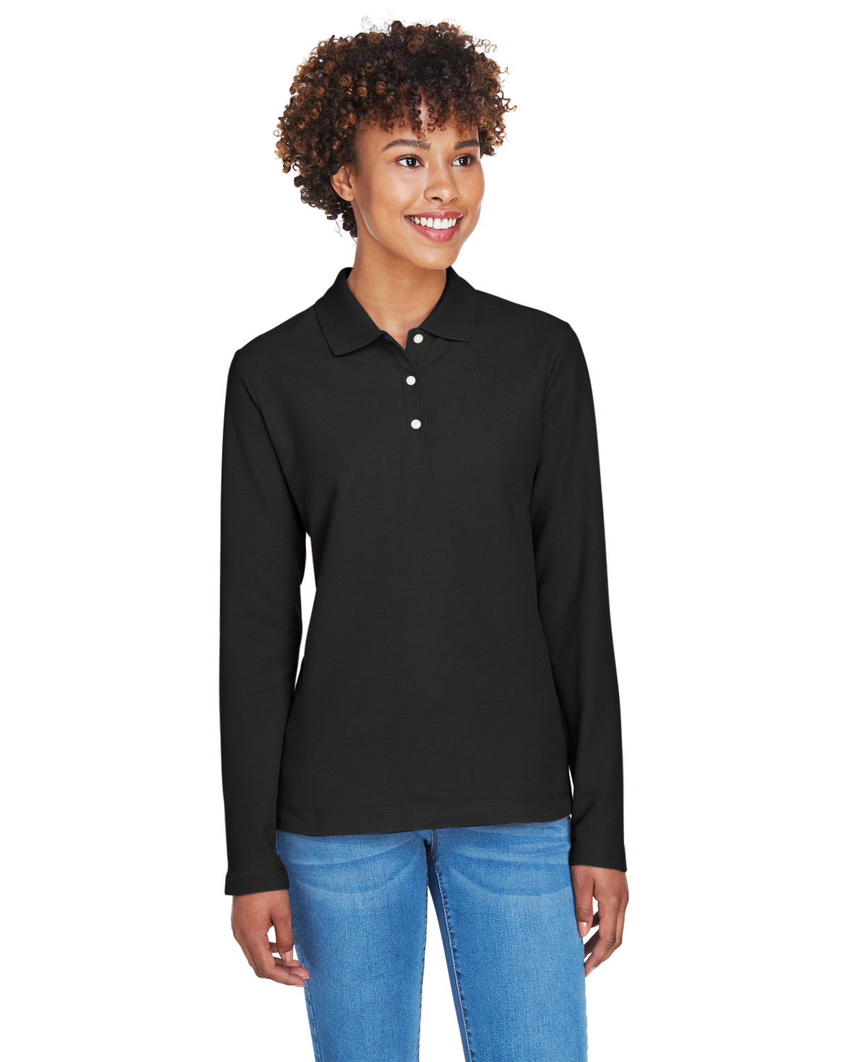 Devon & Jones Ladies' Pima Piqué Long-Sleeve Polo 2