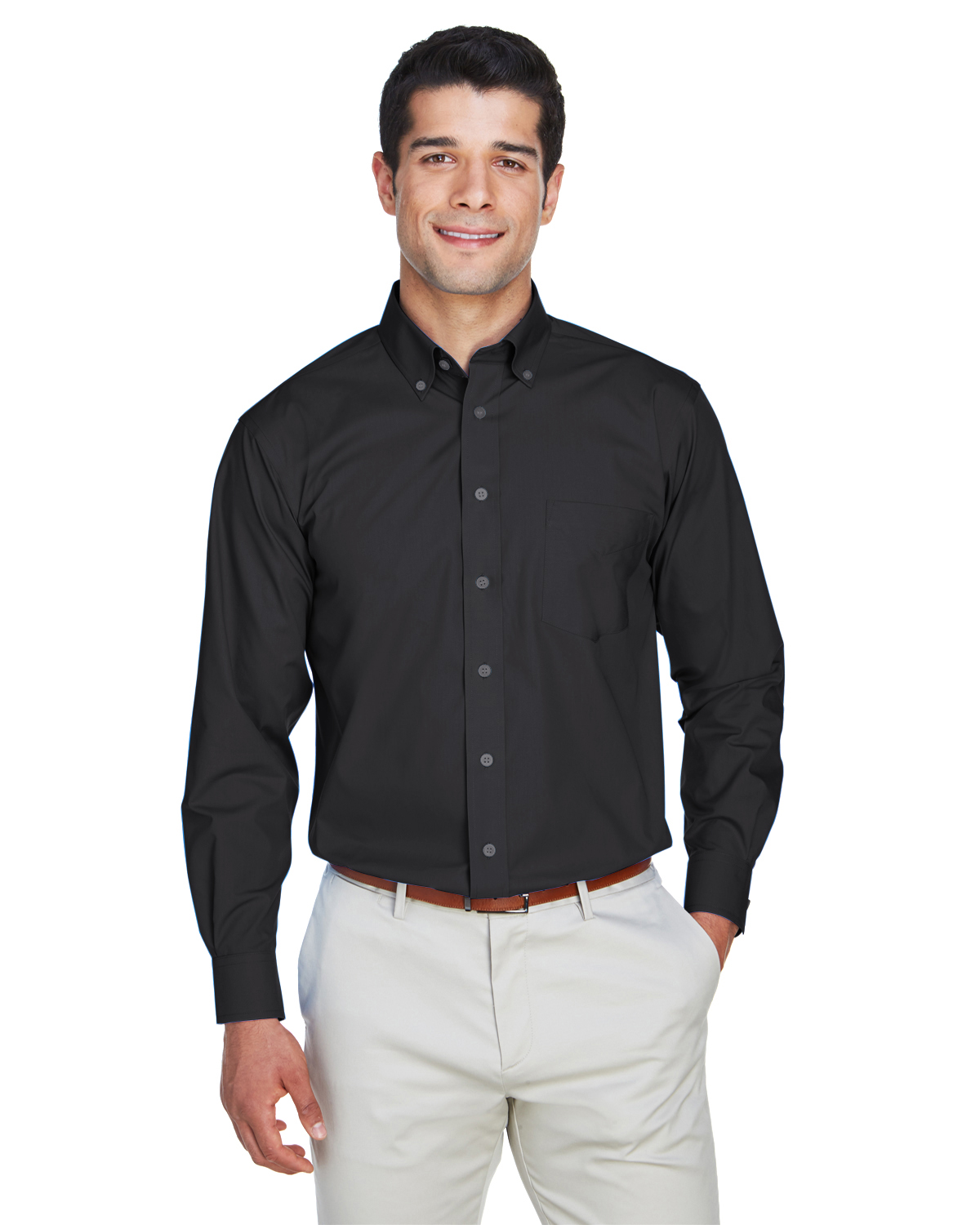 Devon & Jones Men's Crown Collection® Solid Broadcloth Woven Shirt 2