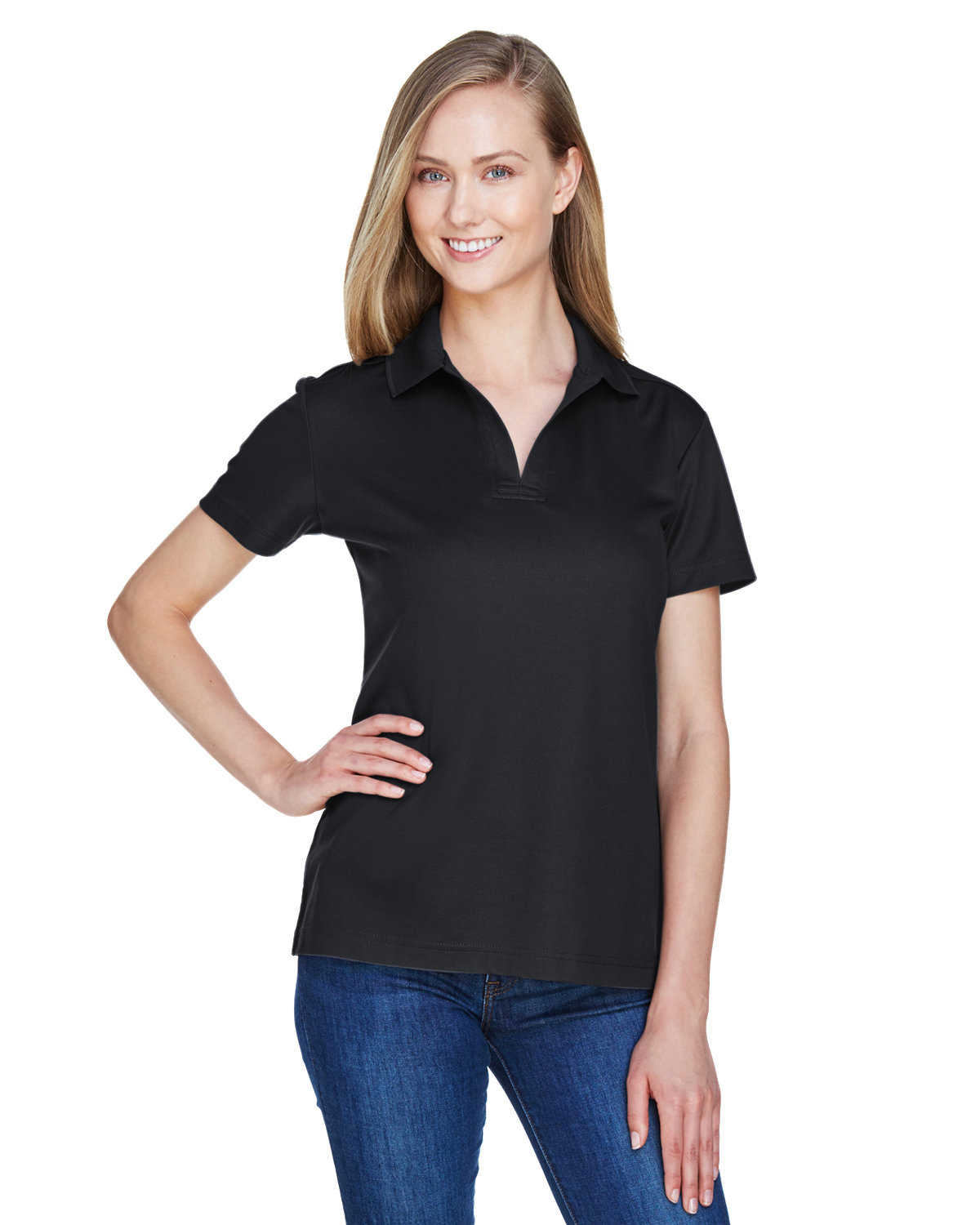 Devon & Jones CrownLux Performance® Ladies' Plaited Polo 2