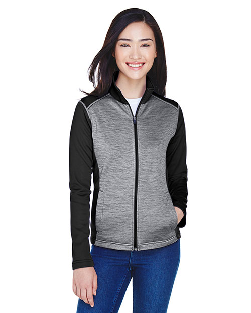 Devon & Jones Ladies' Newbury Colorblock Mélange Fleece Full-Zip 2