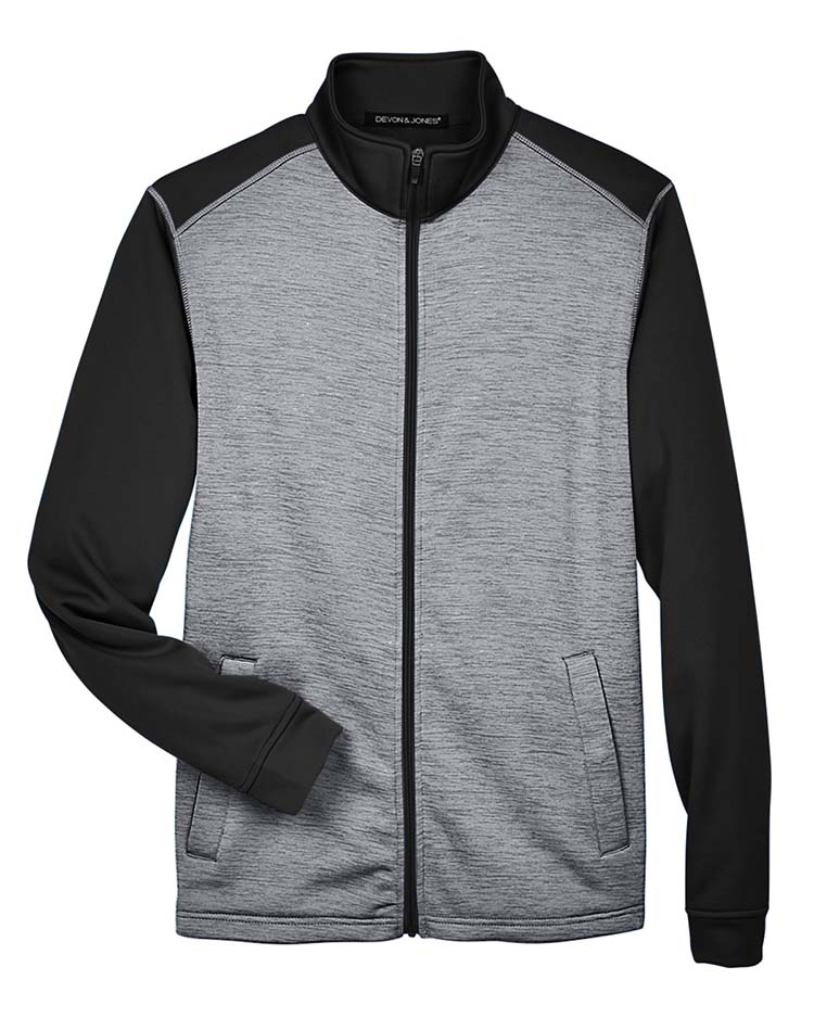 Devon & Jones Men's Newbury Colorblock Mélange Fleece Full-Zip